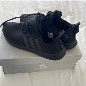Adidas Black Sneakers with Mesh and Rubber Sole